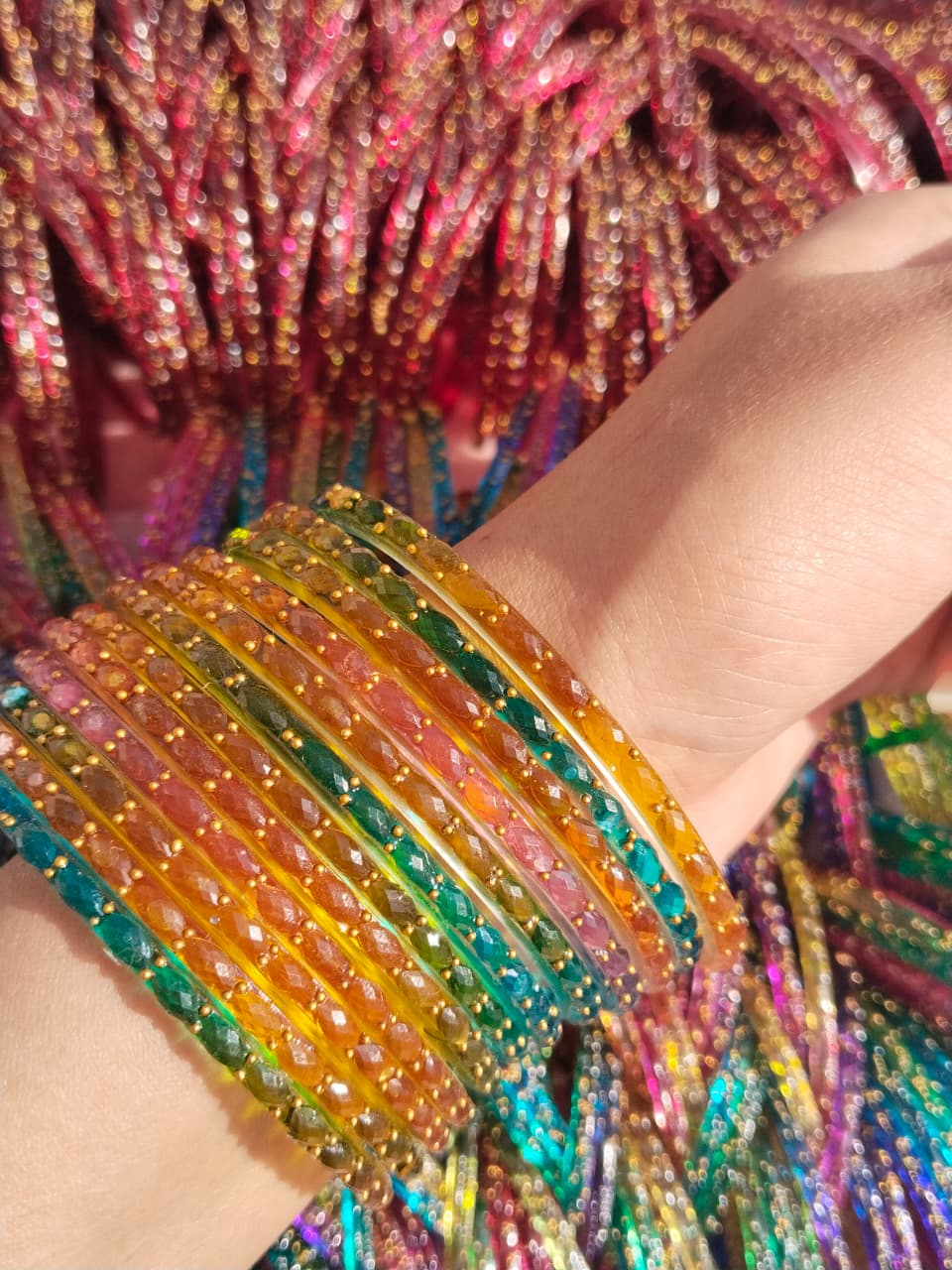 Orignal Kashmiri Indian Bangles set in Multi colors