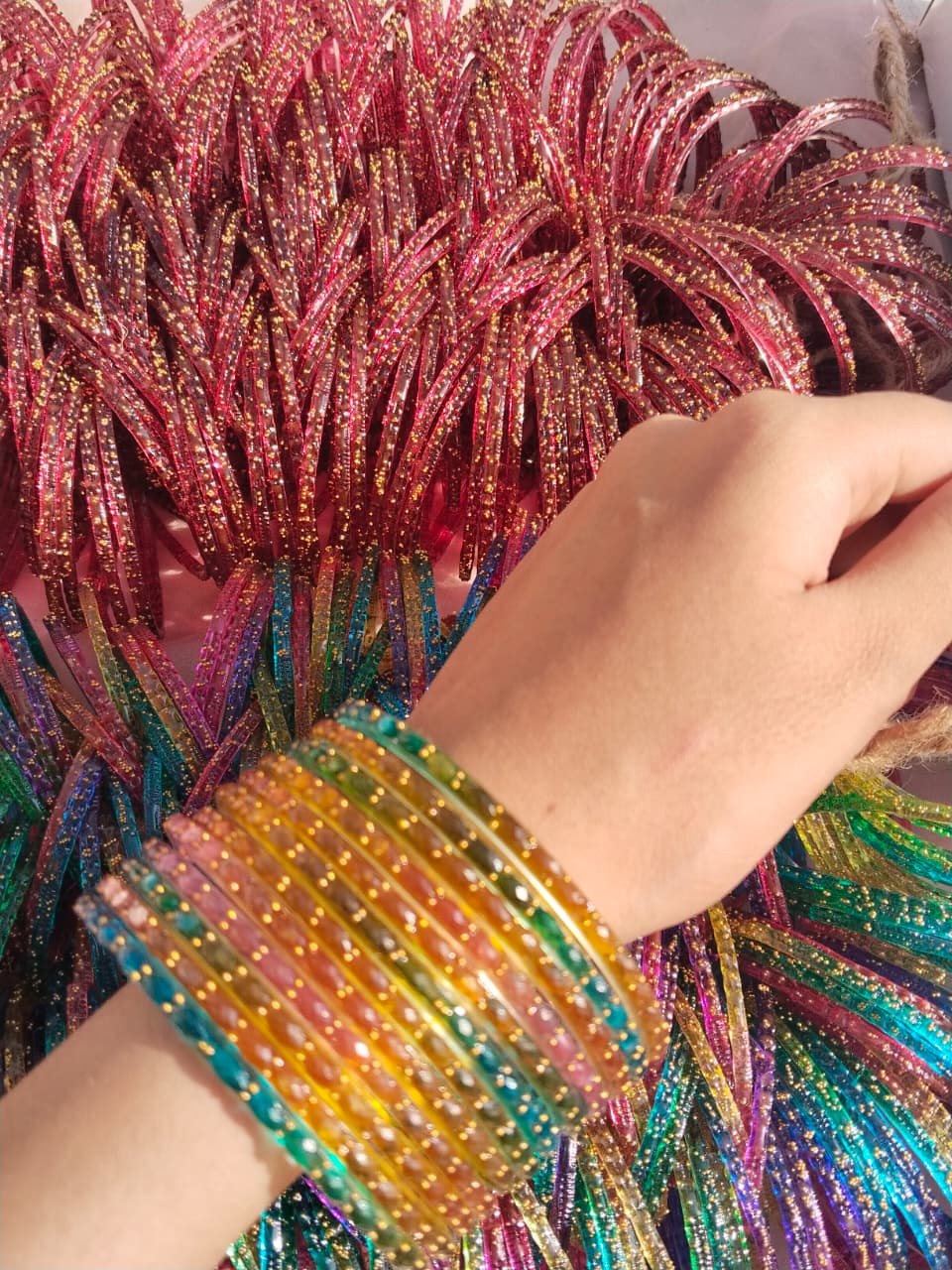 Orignal Kashmiri Indian Bangles set in Multi colors