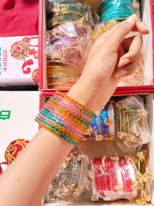 Orignal Kashmiri Indian Bangles set in Multi colors