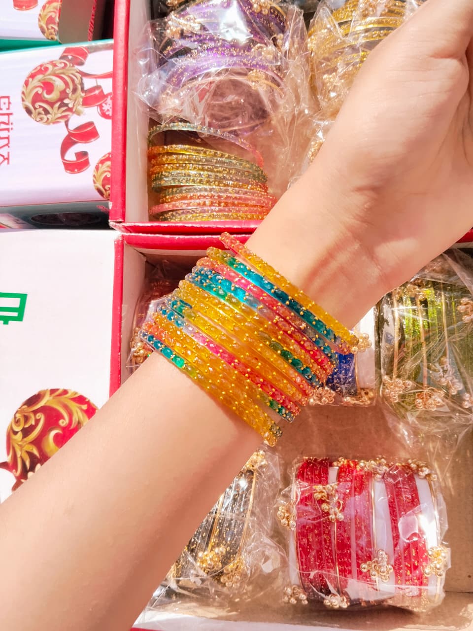Orignal Kashmiri Indian Bangles set in Multi colors